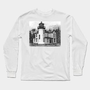 Admiralty Head Lighthouse Sketched Long Sleeve T-Shirt